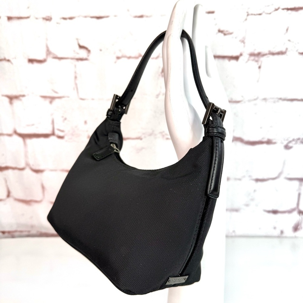 COACH Y2K 6.5”x4” Leather Trim Black Nylon Pewter Hardware Lightweight Mini Bag - Picture 12 of 14